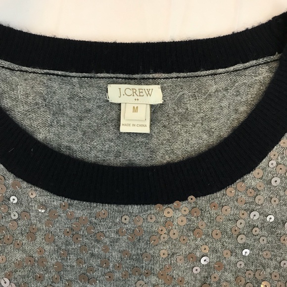J. Crew gray sequined sweater size medium - Picture 3 of 4